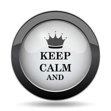 Keep calm icon. Internet button on white background.. Illustrazione stock
