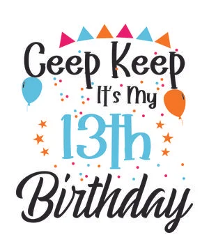 Keep calm it's my 13th birthday Stock Illustration