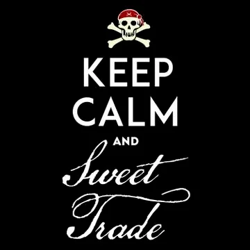Keep calm with pirate emblem with text, skull and bones. Stock Illustration