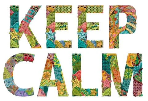KEEP CALM. Vector zentangle object for decoration Stock Illustration