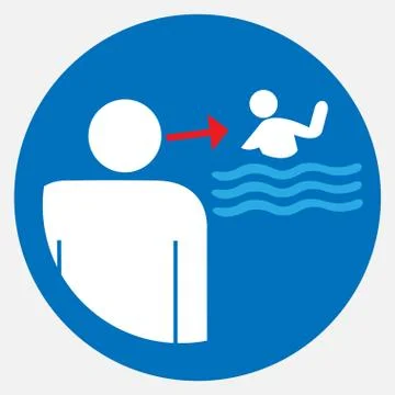Keep children under supervision while swimming Stock Illustration