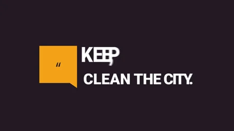 Keep clean the city monition typography animation Stock Footage 323691836
