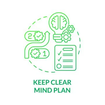 Keep clear mind plan green gradient concept icon Stock-Illustration