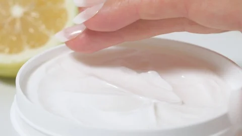 Keep cream with fingers Stock Footage 117429233