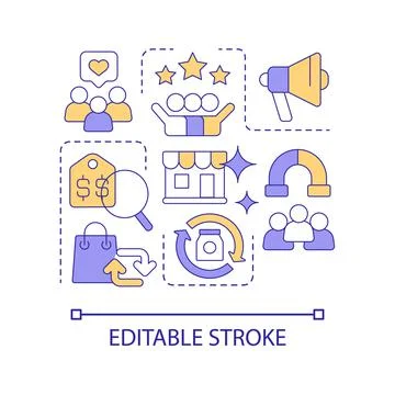 Keep customers coming back concept icon Stock Illustration