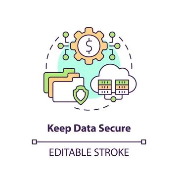 Keep data secure concept icon Illustrazione stock