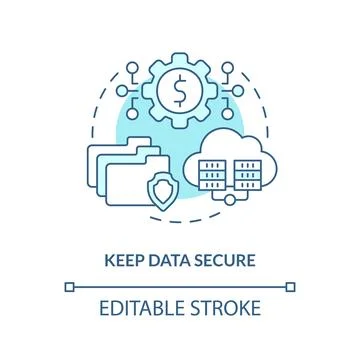 Keep data secure turquoise concept icon Illustrazione stock