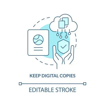 Keep digital copies turquoise concept icon Illustrazione stock