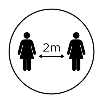 Keep distance. 2 m, fill. Coronavirus (COVID-19) prevention. Vector Stock Illustration