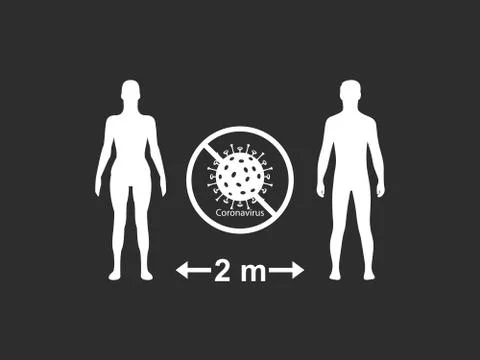 Keep distance, coronavirus. Vector illustration, flat design. Illustrazione stock