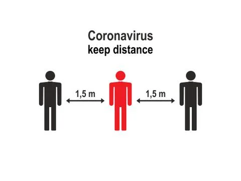 Keep distance, coronavirus. Vector illustration, flat design. Stock Illustration