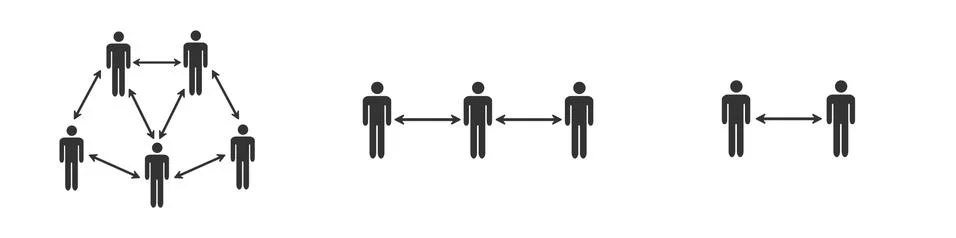 Keep distance from crowds or each other icon. Social distancing sign, can be Stock Illustration