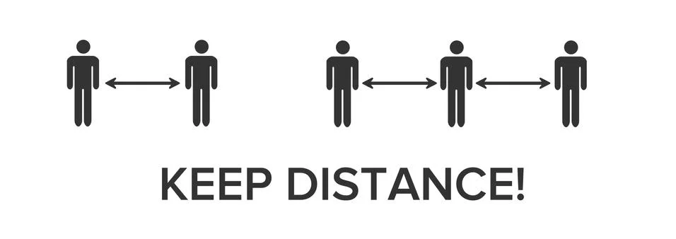 Keep distance from crowds or each other icon. Social distancing sign, can be Stock Illustration
