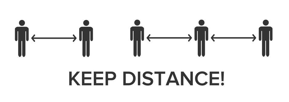 Keep distance from crowds or each other icon. Social distancing sign, can be Stock Illustration