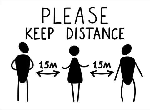 Keep distance. Editable line icon. Stock vector illustration. Stock Illustration