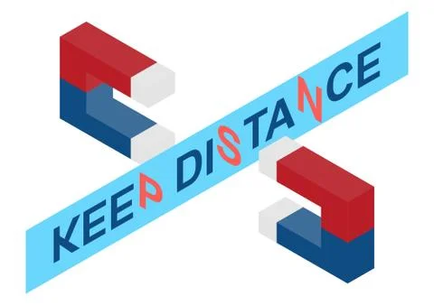 Keep distance. Illustrazione stock