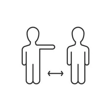 Keep distance linear icon on white background Stock Illustration
