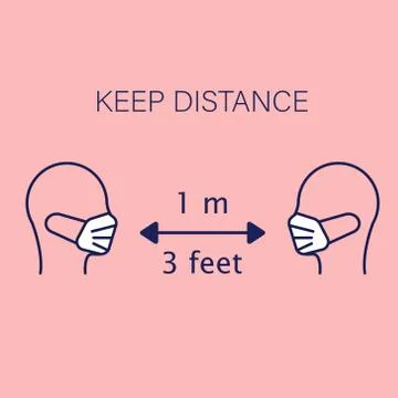 Keep distance. Sign 库存插图
