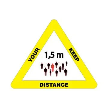 Keep distance sign. Please keep your distance. Stock Illustration