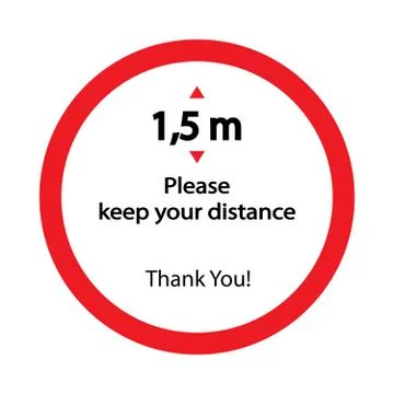 Keep distance sign. Please keep your distance. Stock Illustration