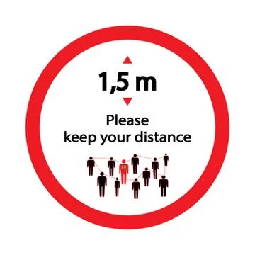 Keep distance sign. Please keep your distance. Stock Illustration