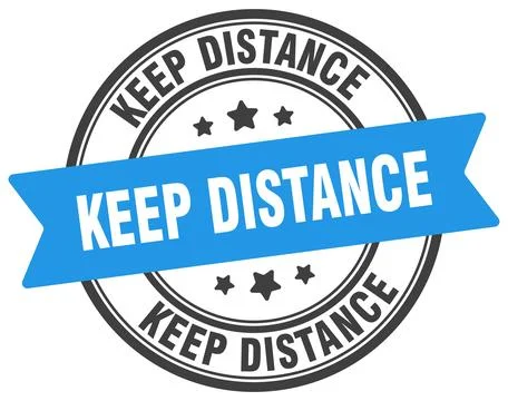 Keep distance stamp. keep distance label on transparent background. round sig Stock Illustration
