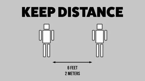 Keep Distance Stay Safe Display Monitor Animation Motion Design Video stock 127839618