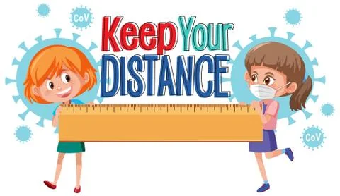 Keep distancing to avoid coronavirus Stock Illustration