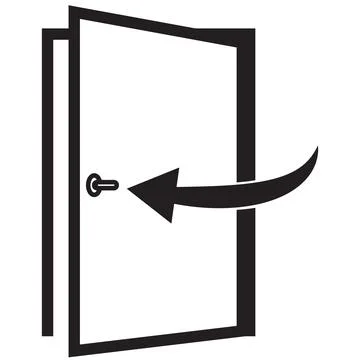 Keep door closed icon on white background. keep door closed symbol. Illustrazione stock