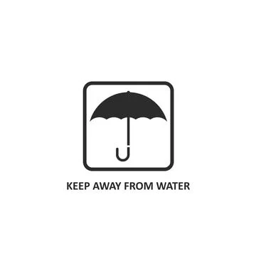 Keep dry and keep away from water sign icon vector illustration design templa Stock Illustration