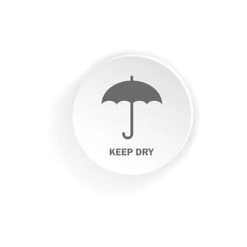 Keep dry delivery label icon. Umbrella. Package symbol. Vector on isolated wh Stock Illustration