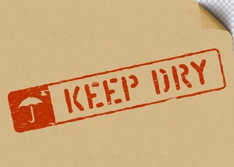 Keep dry grunge vector box sign stamp on paper Stock Illustration