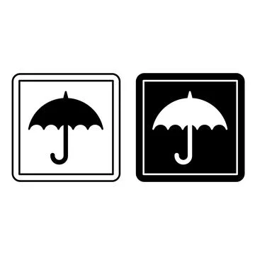 Keep Dry Icons. Labels for Cardboard Packaging. Warning Symbol, Handle with.. Illustration