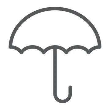 Keep dry line icon, packaging and label, umbrella sign, vector graphics, a Illustrazione stock