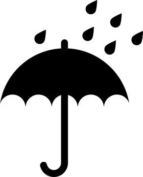 Keep dry. Open umbrella with water droplets above. Sensitive to moisture Stock Illustration