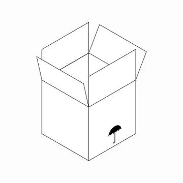 Keep dry packaging symbol icon, isometric 3d style イラスト素材
