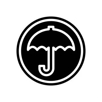 Keep dry product label warning glyph icon vector illustration 스톡 일러스트