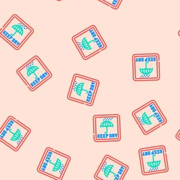 Keep dry product label warning vector seamless pattern Stock Illustration