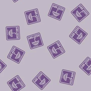 Keep dry product label warning glyph vector seamless pattern Stock Illustration