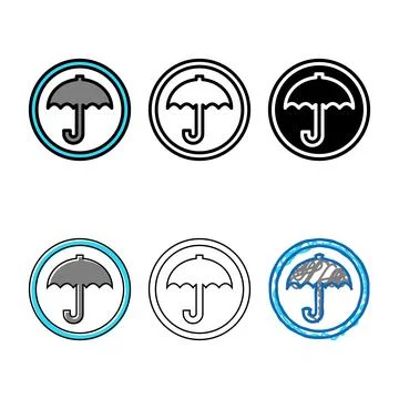 Keep dry product pack label warning color icon vector Stock Illustration