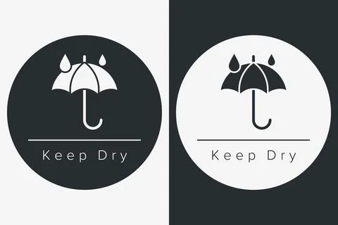 Keep Dry. Protect from Moisture. Packaging Symbol. Sign and Label Indicatin.. Stock Illustration