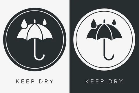 Keep Dry. Protect from Moisture. Packaging Symbol. Sign and Label Indicatin.. Stock Illustration