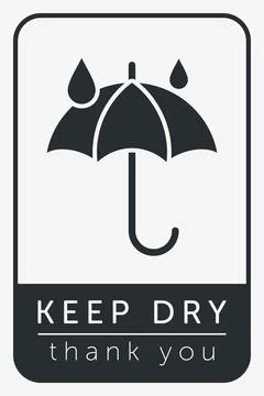 Keep Dry. Protect from Moisture. Packaging Symbol. Sign and Label Indicatin.. Stock Illustration