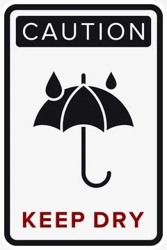 Keep Dry. Protect from Moisture. Packaging Symbol. Sign and Label Indicatin.. Stock Illustration