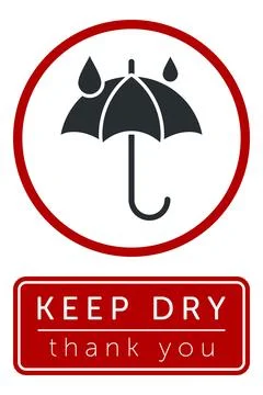 Keep Dry. Protect from Moisture. Packaging Symbol. Sign and Label Indicatin.. Stock Illustration