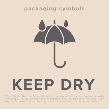 Keep Dry. Protect from Moisture. Packaging Symbol. Sign and Label Indicatin.. Stock Illustration