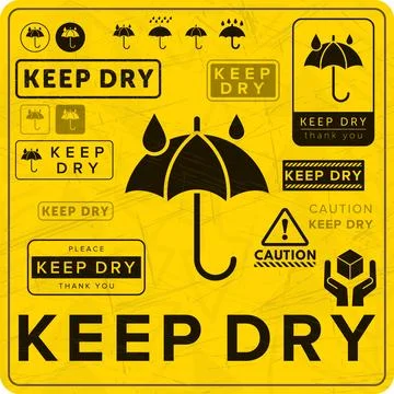 Keep Dry. Protect from Moisture. Packaging Symbol. Sign and Label Indicatin.. Stock Illustration