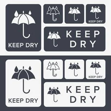 Keep Dry. Protect from Moisture. Packaging Symbol. Sign and Label Indicatin.. Stock Illustration