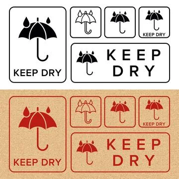 Keep Dry. Protect from Moisture. Packaging Symbol. Sign and Label Indicatin.. Stock Illustration