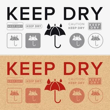 Keep Dry. Protect from Moisture. Packaging Symbol. Sign and Label Indicatin.. Stock Illustration